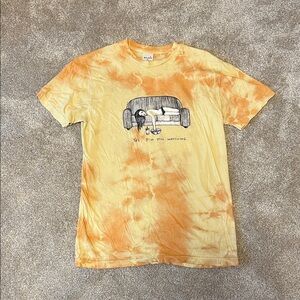 Oversized Tie-Dye Yellow Orange Graphic Tee
